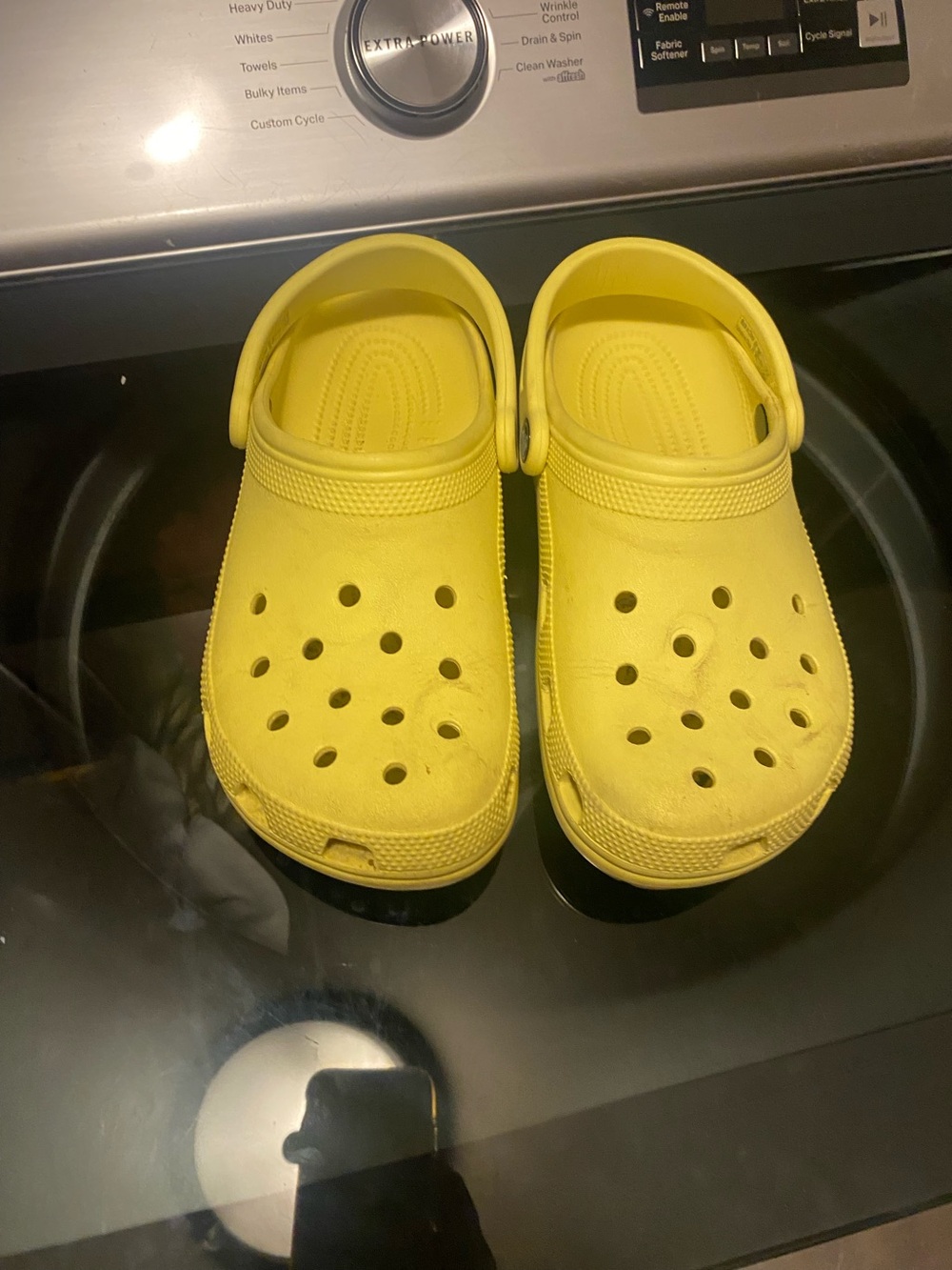 CROCS Kids Yellow Classic Clog with Heel Strap